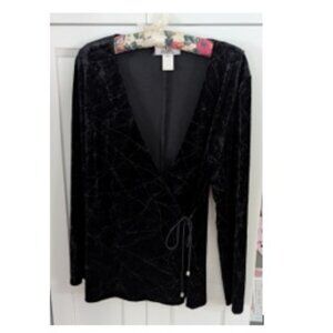 Patra Velvet Wrap top with silver sparkles and balls GLAM! Size 12